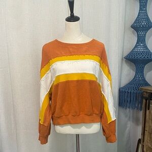 Terry Cloth Sweater with batwing sleeves.